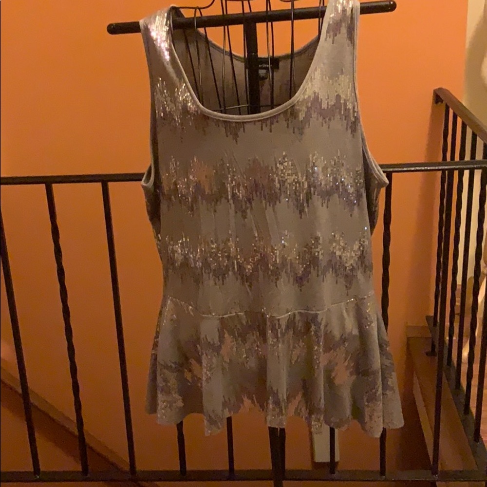 Silver sequence tank top